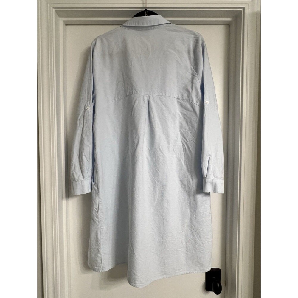 Inae Collection Blue Poplin Shirtdress Medium EUC - Picture 3 of 8